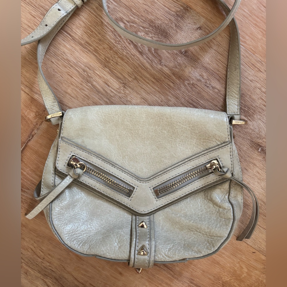 CLEAN GIRL old money Botiker Leather Crossbody Bag purse studs grey **2 for 20**